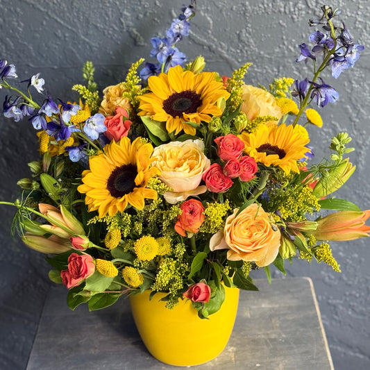 Sunshine In Yellow Ceramic Vase