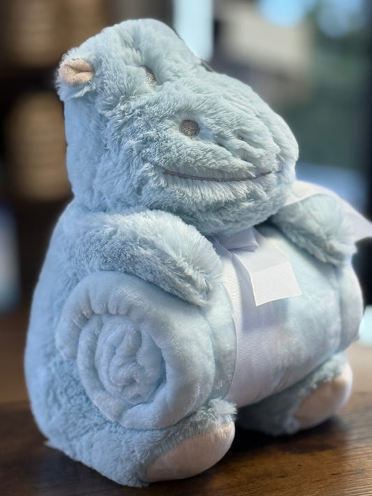 Cuddly Hippo with Soft Throw – Huggable Friends