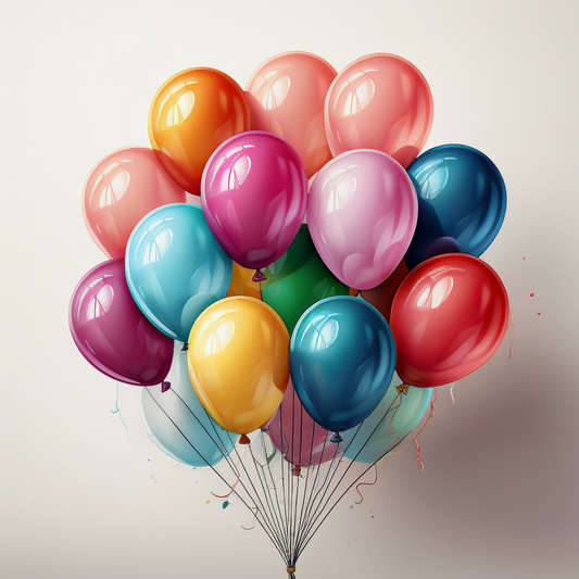 Colorful balloons on a light background