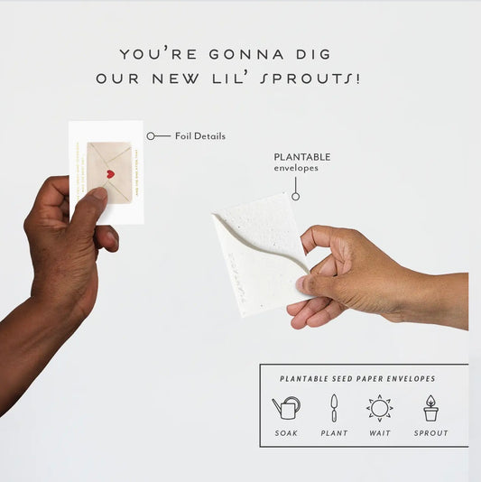 Plantable seed paper envelopes being opened