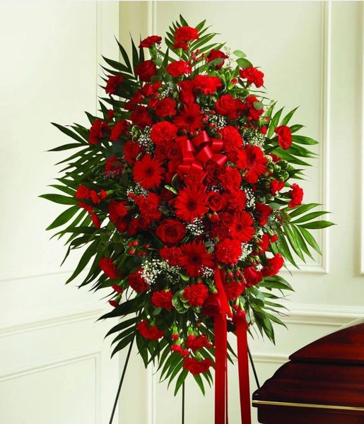 Standing Funeral Spray with Roses – Delivered in Tampa Bay