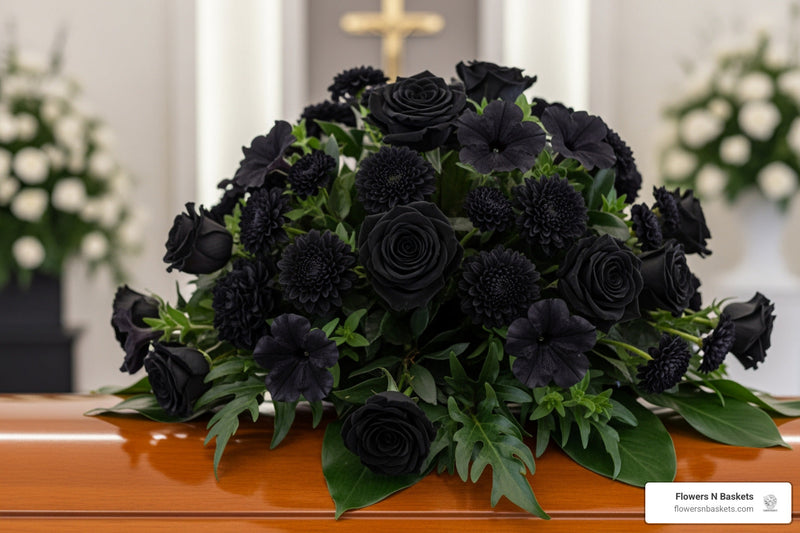 The Somber Elegance: How to Choose and Display Black Funeral Flowers and Wreaths