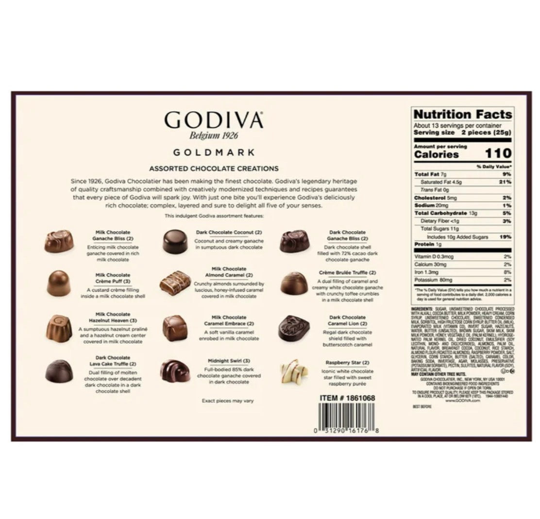 Godiva Premium Assortment Spring Box 27 Piece 11.03 oz Gift Set