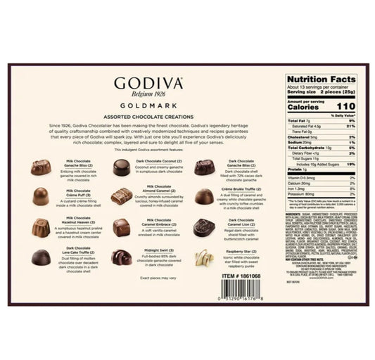 Godiva Premium Assortment Spring Box 27 Piece 11.03 oz Gift Set