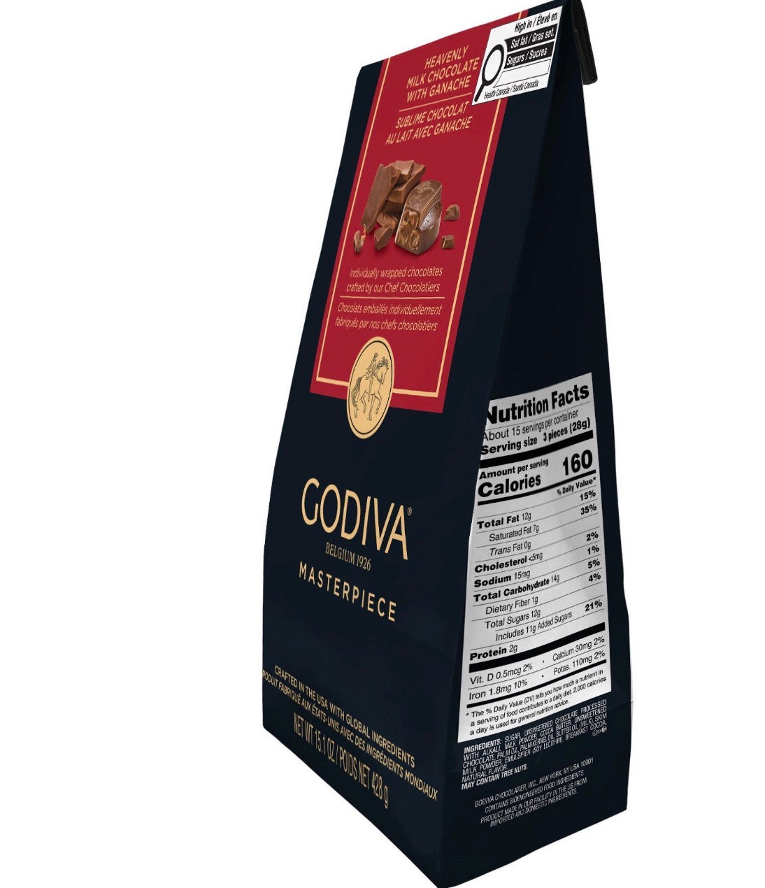 GODIVA Masterpiece Milk Chocolate with Ganache – 428 g