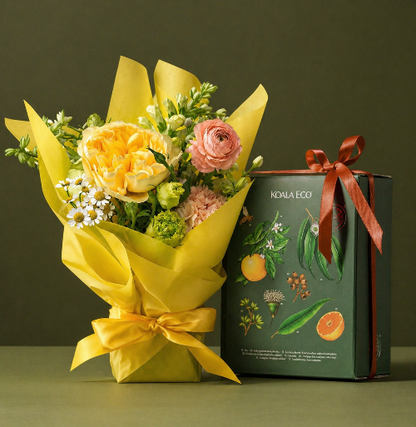 Flowers and gift box for Mother’s Day 