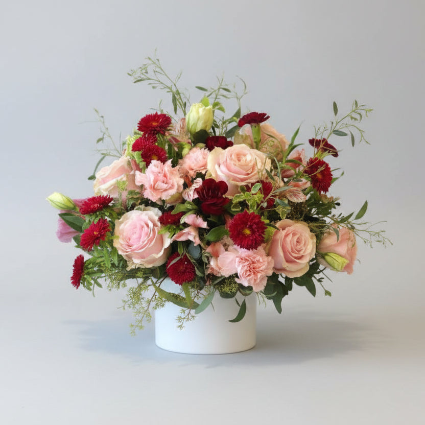 Bouquet of  pink and red flowers