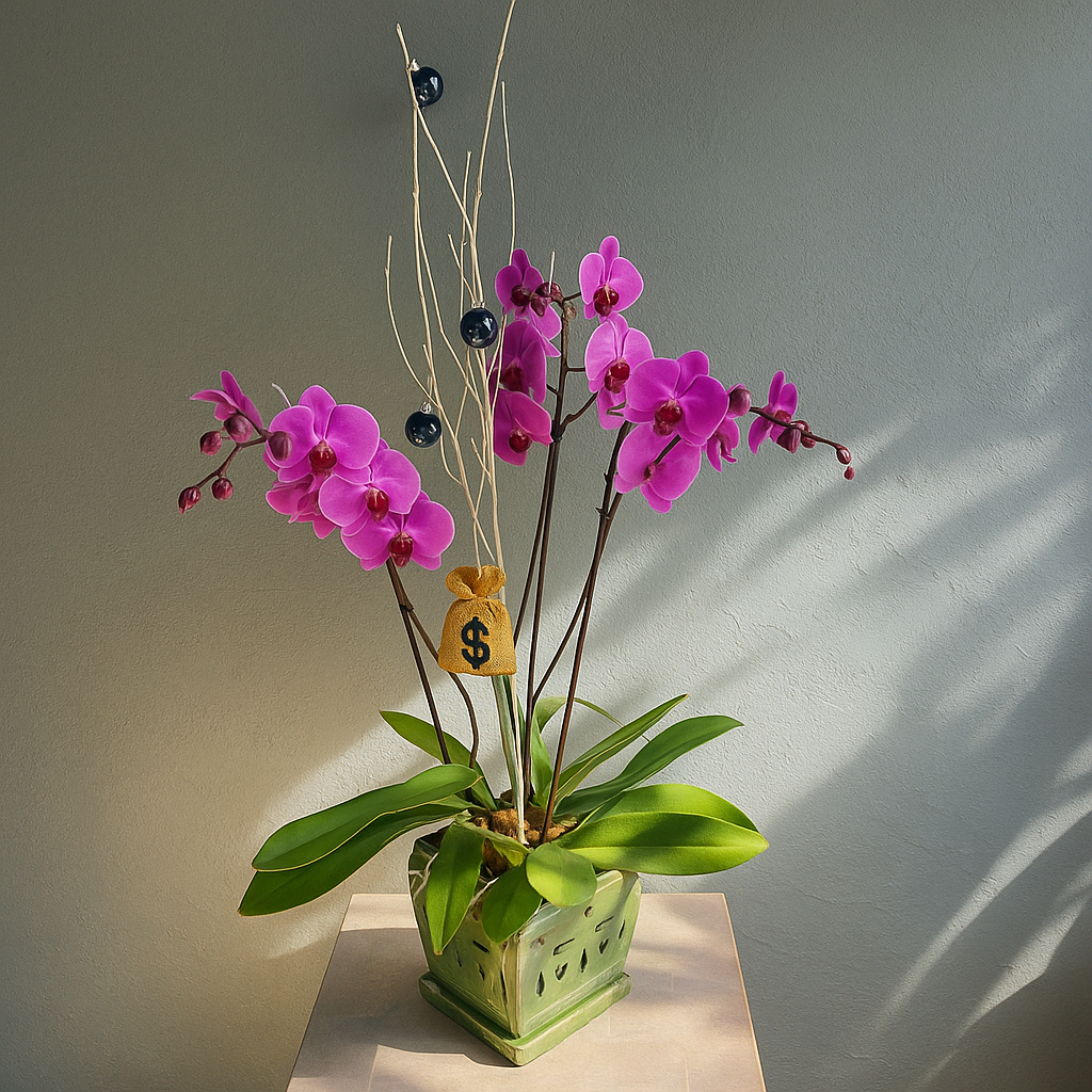 Potted orchid christmas