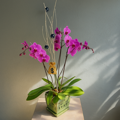 Potted orchid christmas